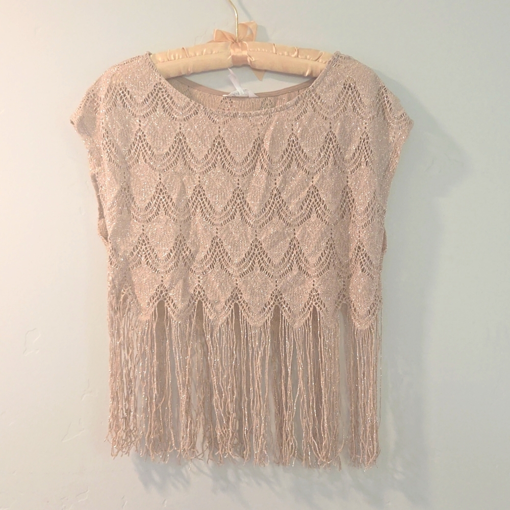 Kirra Gold Fringe croptop